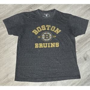 Boston Bruins Retro Graphic Logo Wright & Ditson T-Shirt Large Gray